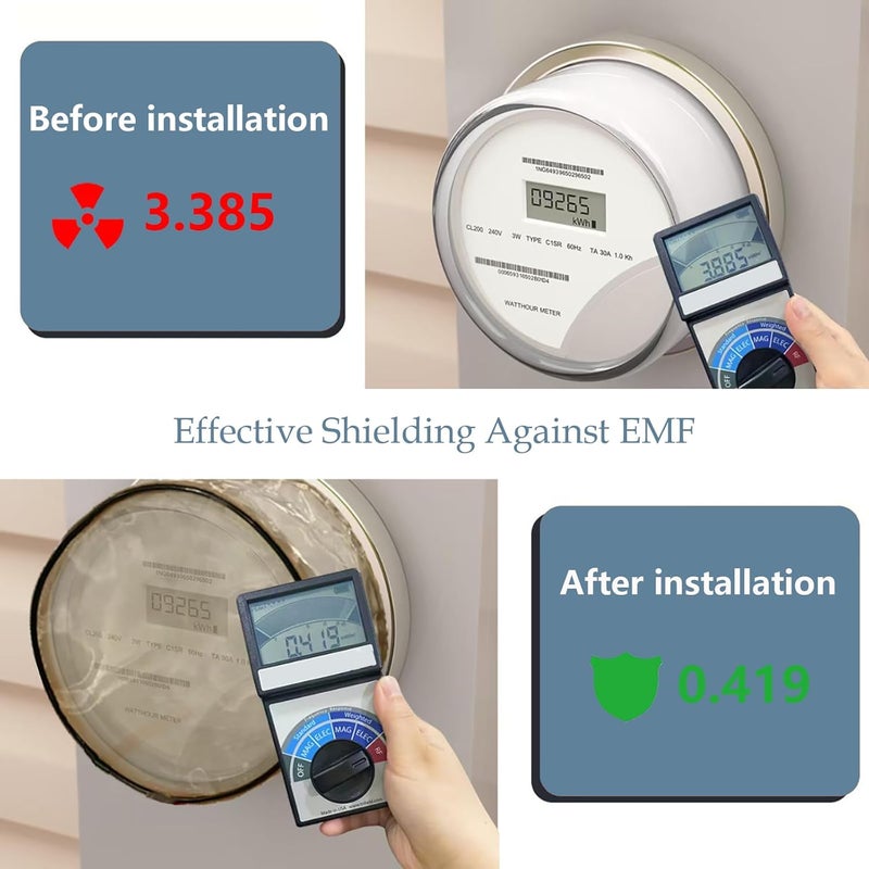 Mcvomv Smart Meter Cover,E mf R adiation Meter Cover Shield, e m f Blocker for Home Faraday Cage for Smart Meter Shield Visible RF Shield Guard Block 5G with Adjustable Bottom Meter Cover - Image 2
